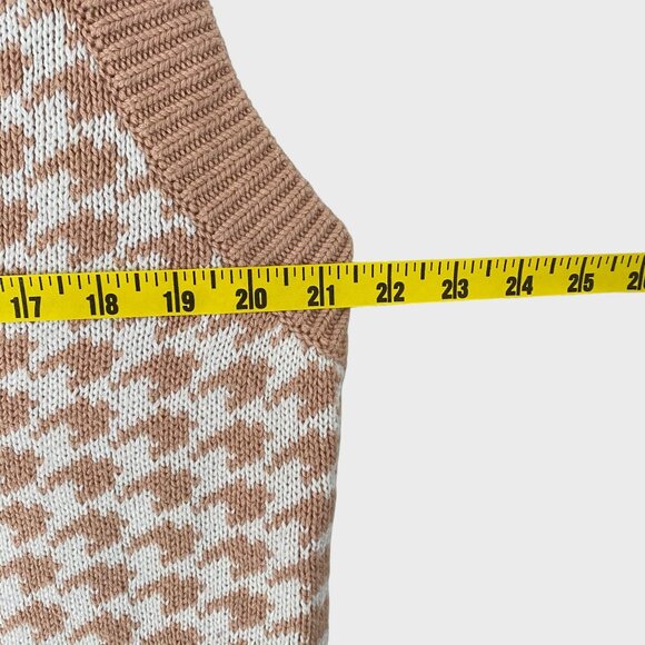 Abercrombie & Fitch Houndstooth Sweater Vest Women's Large Rib-Knit Oversized - Picture 9 of 10